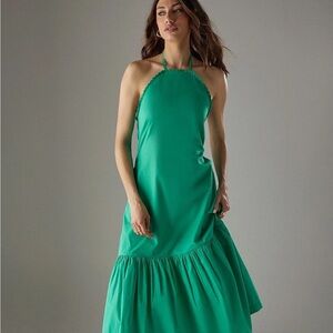 Warehouse Green Midi Dress